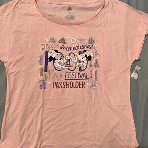 Pink Epcot International Food & Wine Festival Passholder 2019 Disney Shirt NWT